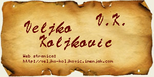 Veljko Koljković vizit kartica